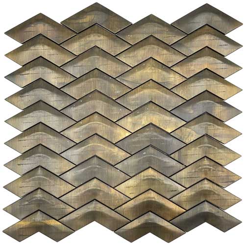 ANTIQUE BRASS CHEVRON 3D