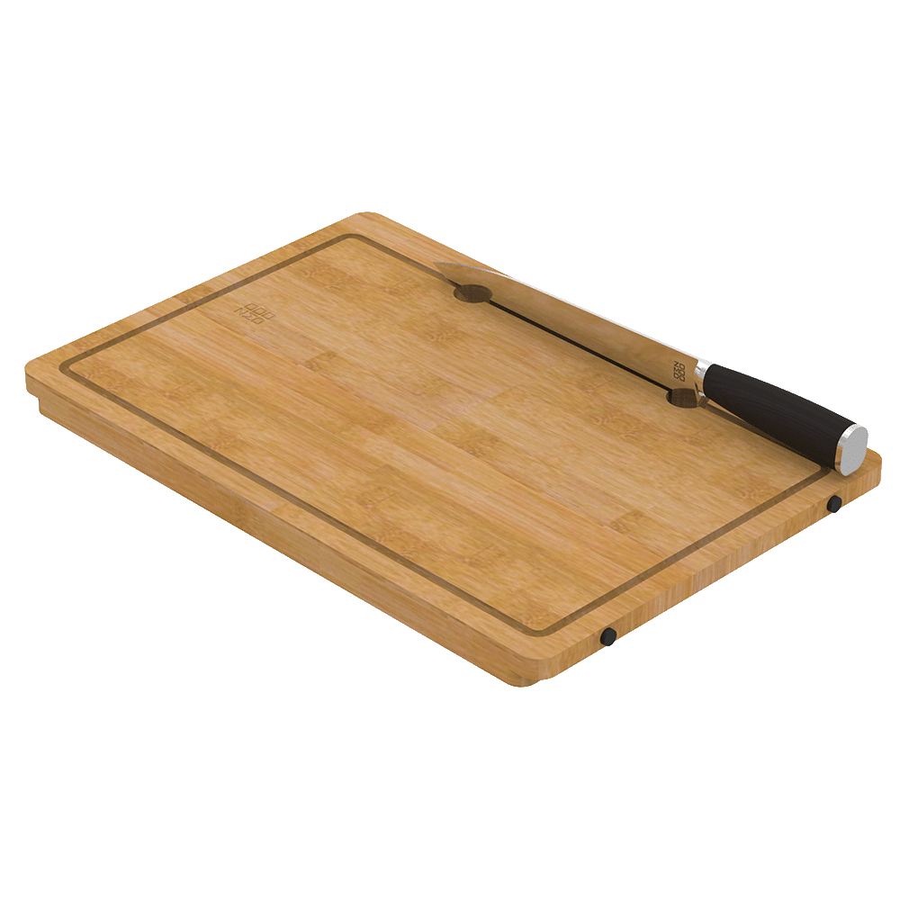 Boutique Bamboo Cutting Board and Chef's Knife Set