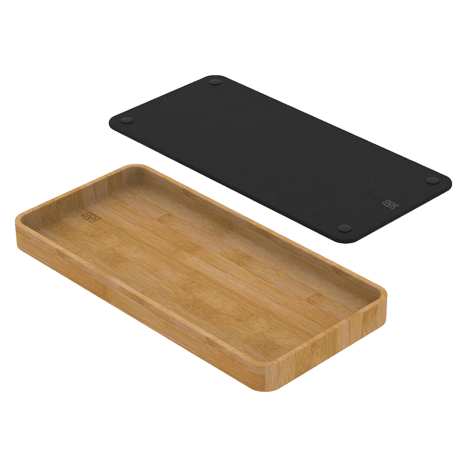 Boutique Fibre Rock Small Chopping Board and Bamboo Tray Set