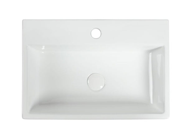 Zumi Appeso Wall Hung Ceramic Basin in White Gloss
