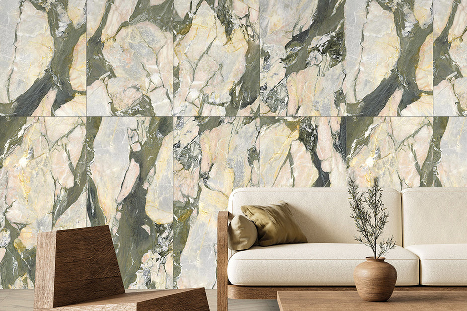 Avatar Vista Stone Look Porcelain Tiles in a room setting