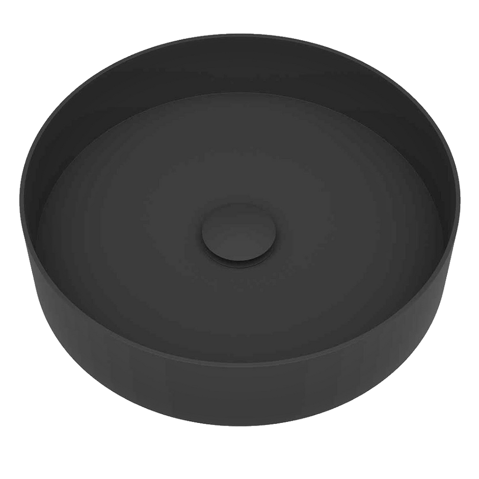 Round Stainless Steel Basin Matt Black