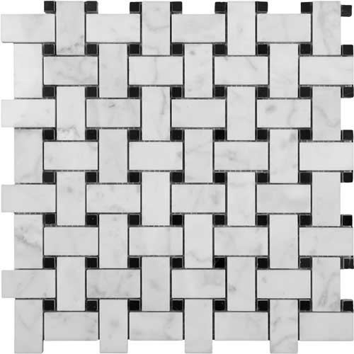CARRARA HONED + NERO DOT