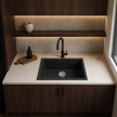 Sierra Composite Single Bowl Kitchen Sink in Matt Black