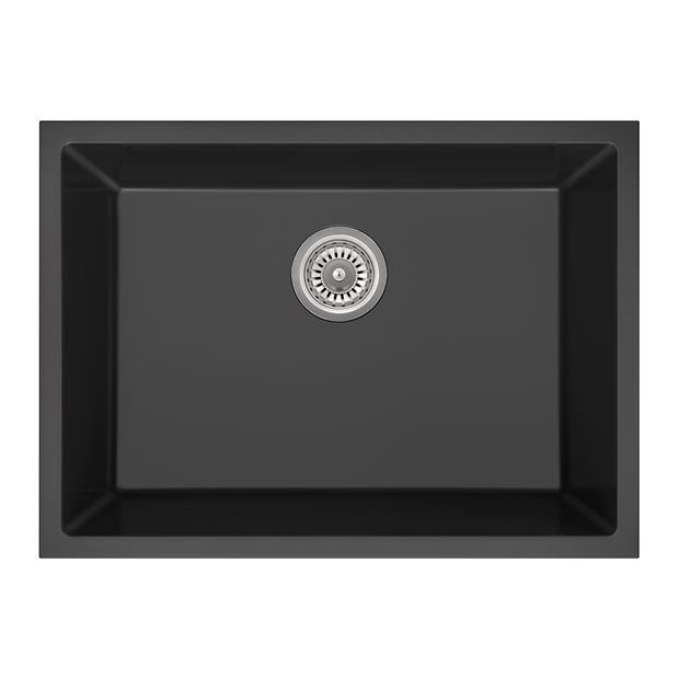 Sierra Composite Single Bowl Kitchen Sink in Matt Black