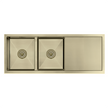 Atlas Handmade Double Bowl With Drainer Kitchen Sink in Brushed Gold