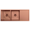 Atlas Handmade Double Bowl with Drainer Kitchen Sink in Copper