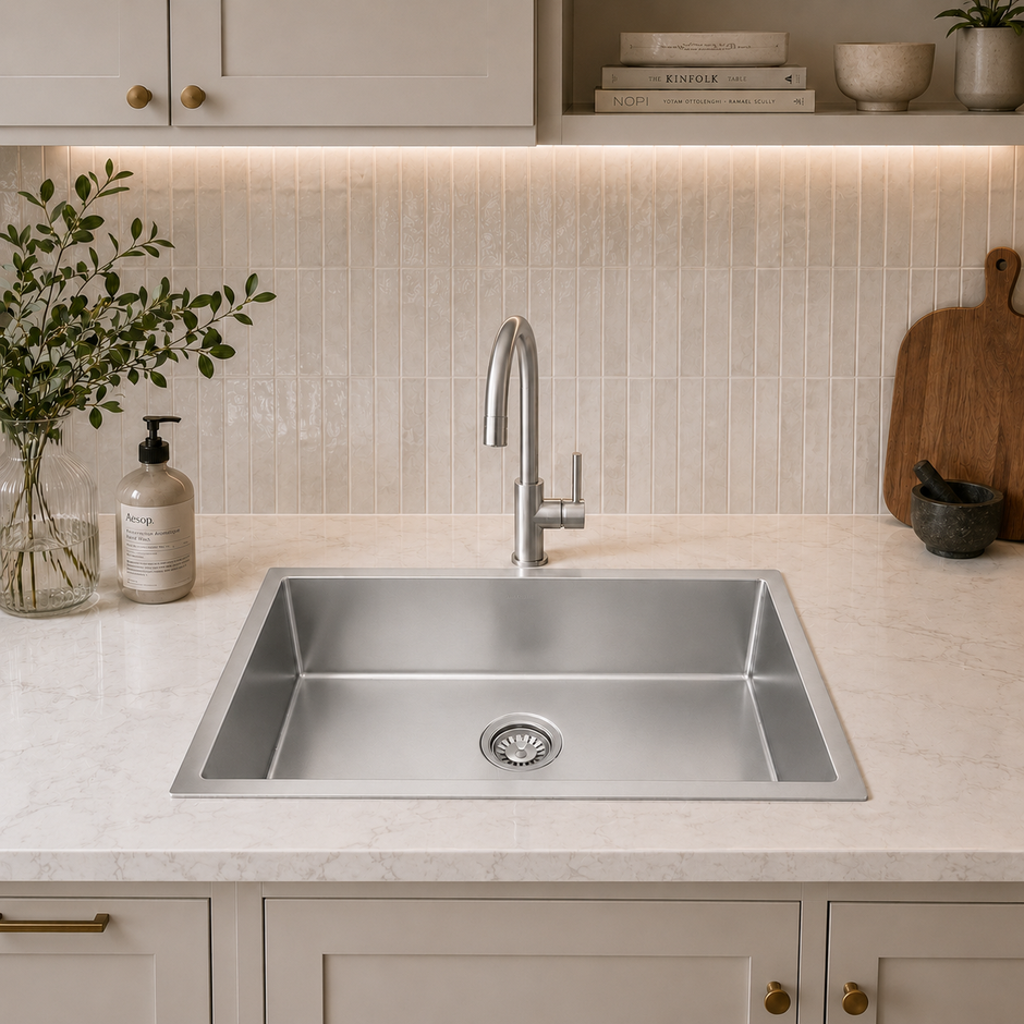 Atlas Handmade Single Bowl Kitchen Sink 700 x 400 x 250mm
