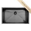 Atlas Handmade Single Bowl Kitchen Sink in Gunmetal Black 700 x 400 x 190mm BKS-HA7040D-BLK
