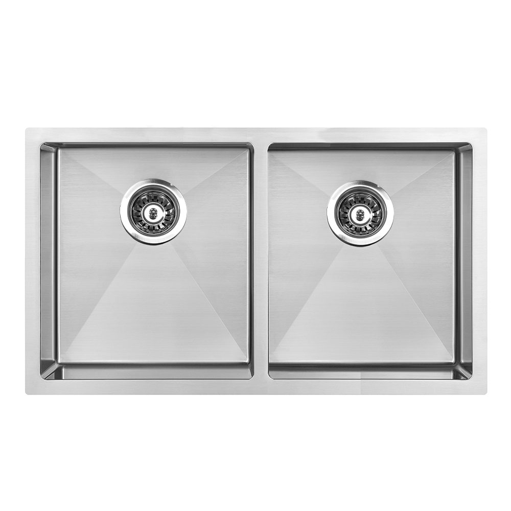 Atlas Handmade Double Bowl Kitchen Sink 760 x 450 x 250mm