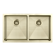 Atlas Handmade Double Bowl Kitchen Sink in Brushed Gold