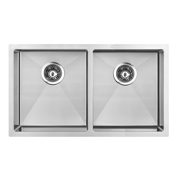 Atlas Handmade Double Bowl Kitchen Sink 870 x 450 x 250mm