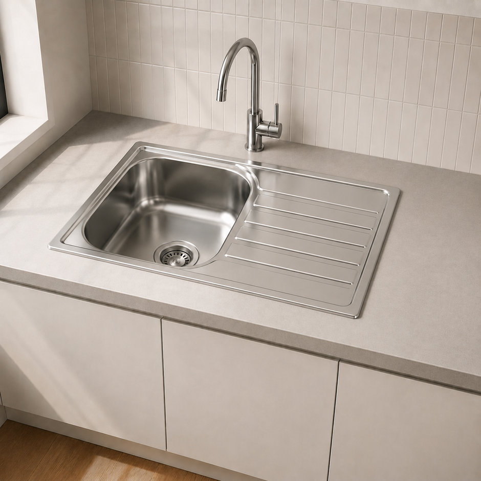 Top Mount Prague Single Bowl Pressed Kitchen Sink