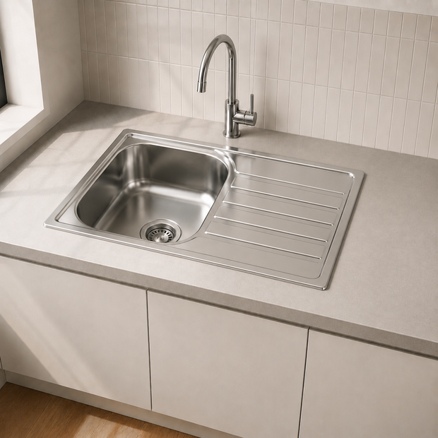 Top Mount Prague Single Bowl Pressed Kitchen Sink