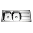 Top Mount Prague Double Bowl Pressed Kitchen Sink