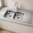 Top Mount Prague Double Bowl Pressed Kitchen Sink