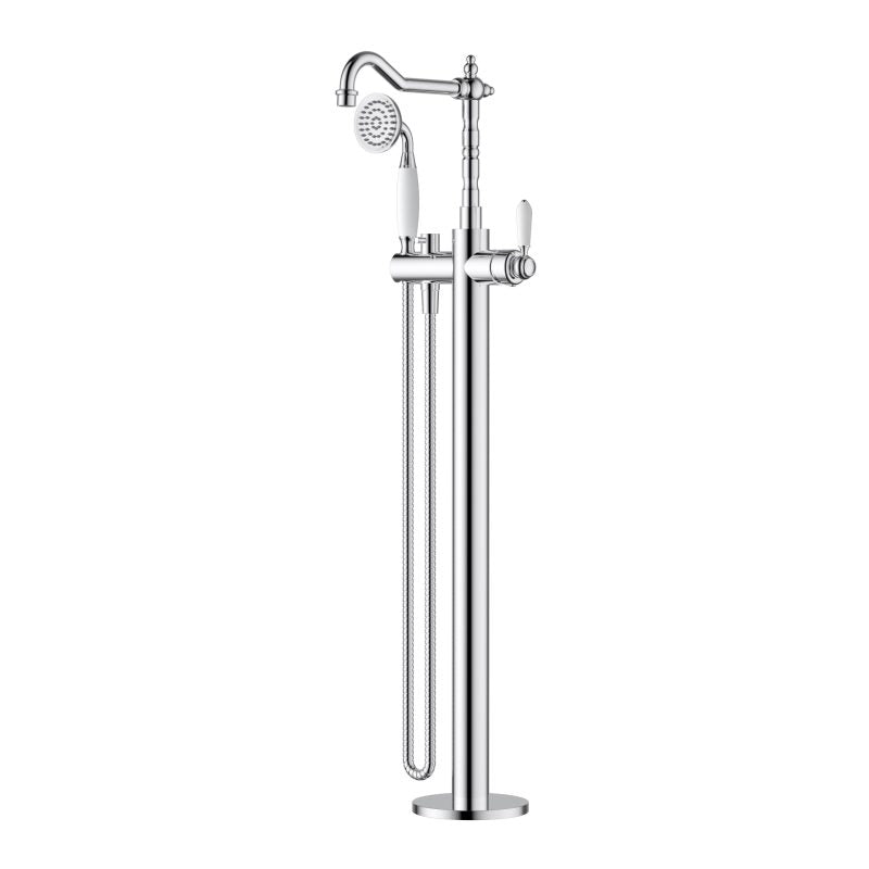 Bordeaux Freestanding Bath Mixer with Hand Shower - chrome