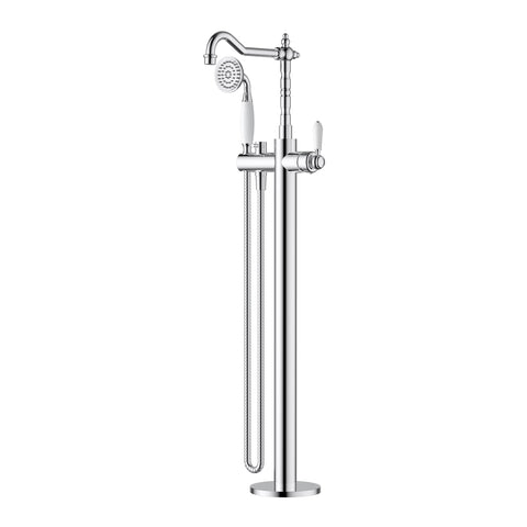 Modern National Bordeaux Freestanding Bath Mixer with Hand Shower