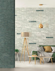Brush White Dust Gloss Wall Tiles in a room setting