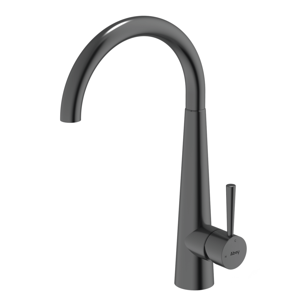 304 Gooseneck Bar Sink Mixer in Black Pearl