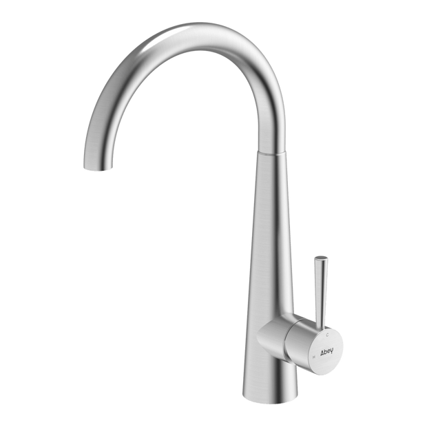 304 Gooseneck Bar Sink Mixer in Brushed Steel