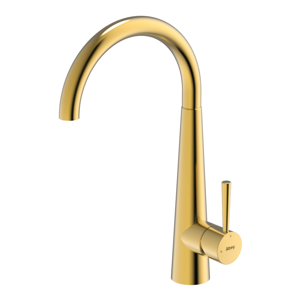 304 Gooseneck Bar Sink Mixer in Eureka Gold