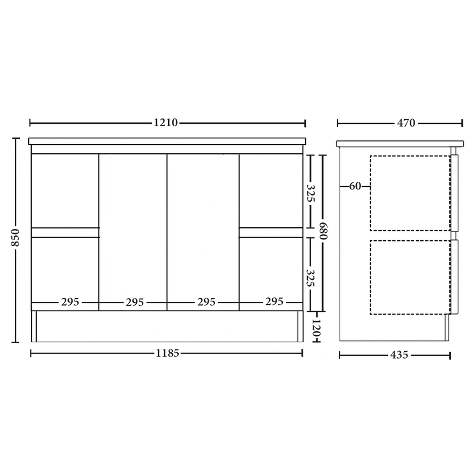 Rio 1200mm Freestanding Vanity