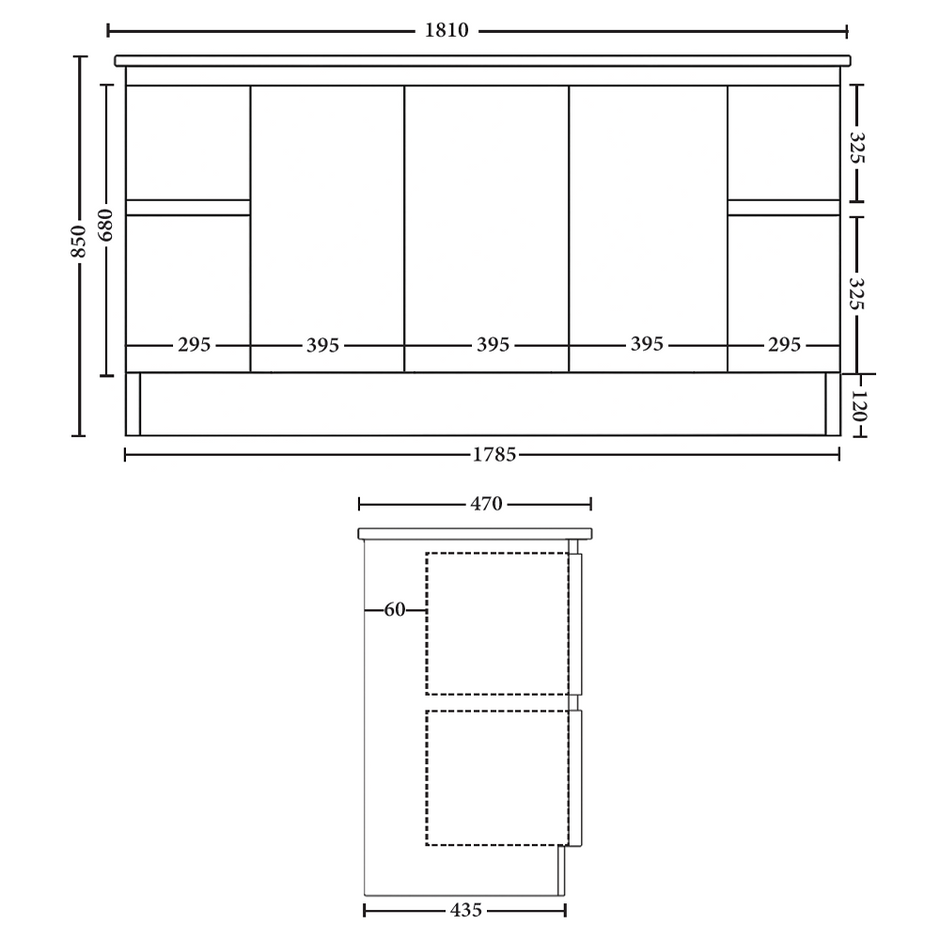 Rio 1800mm Freestanding Vanity