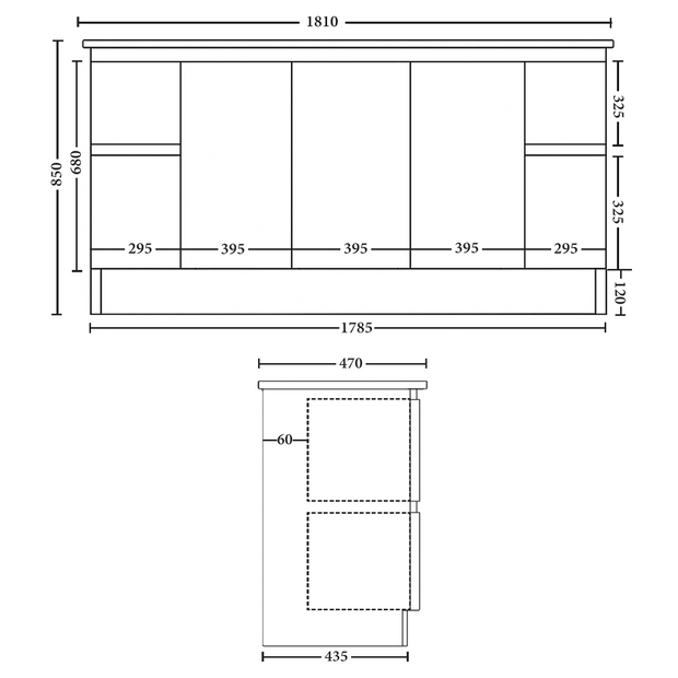 Rio 1800mm Freestanding Vanity