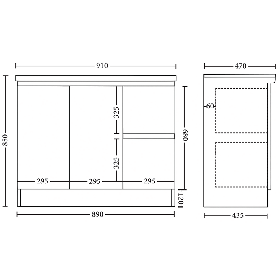 Rio 900mm Freestanding Vanity