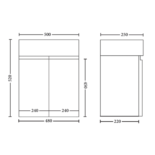 Capri 490mm Wall Hung Vanity