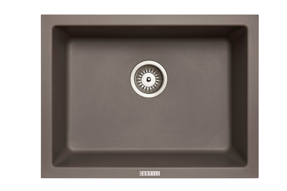 Navona Big Bowl Single Bowl Granite Sink 610 x 457 x 205mm Concrete Grey