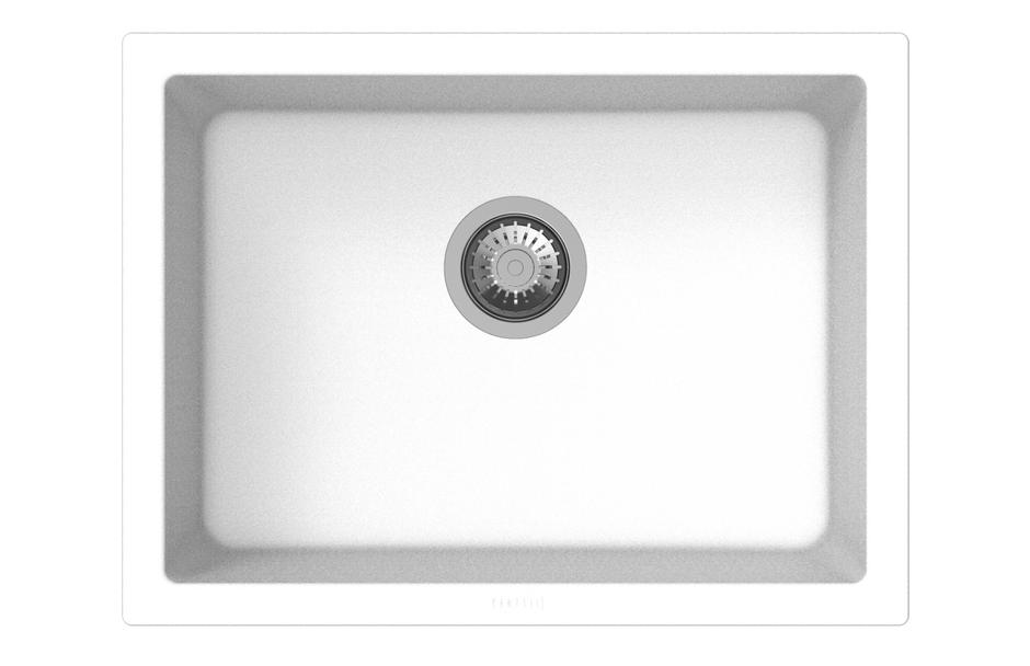 Navona Big Bowl Single Bowl Granite Sink 610 x 457 x 205mm Snova White