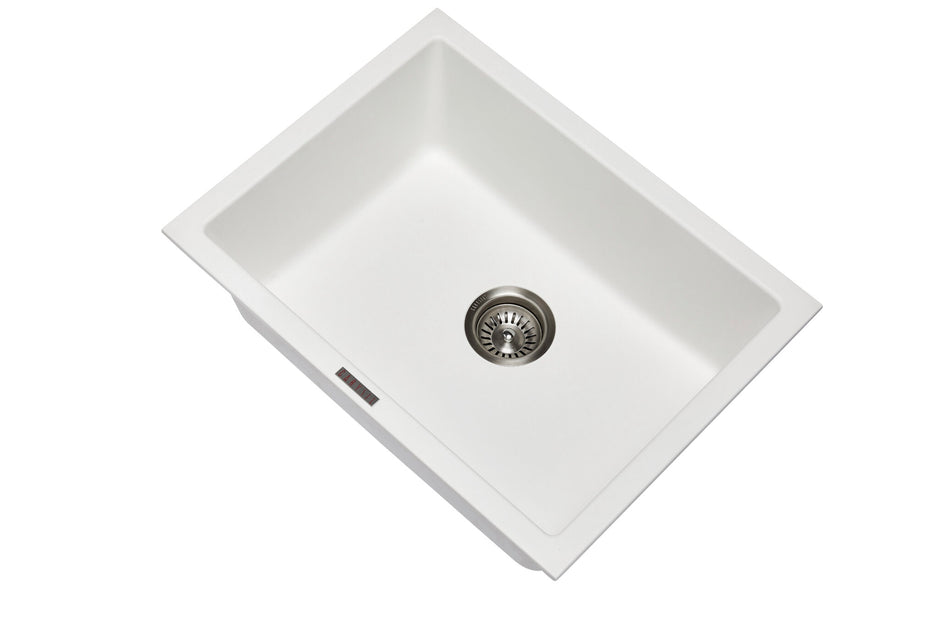 Navona Big Bowl Single Bowl Granite Sink 610 x 457 x 205mm Snova White