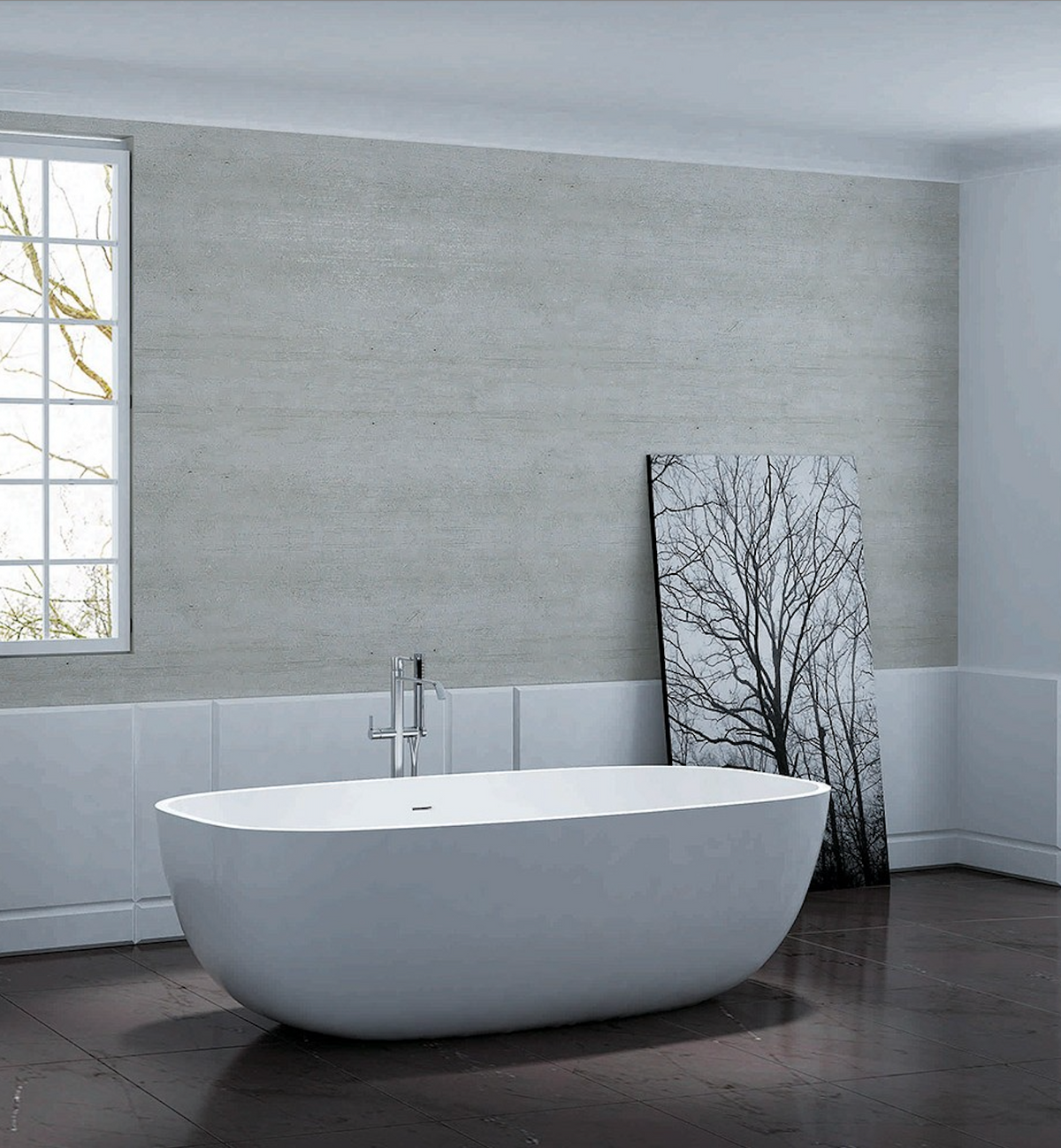 Pietra Bianca Bora 1650mm Freestanding Bath
