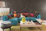 Brush Moka Gloss Wall Tiles in a room setting