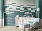 Brush White Dust Gloss Wall Tiles in a room setting