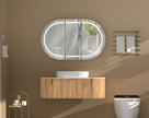 Navona Carysil Mystic Oval LED Shaving Cabinet 1200 x 750mm Walnut