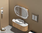 Navona Carysil Mystic Oval LED Shaving Cabinet 1200 x 750mm Walnut