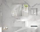 Navona Carysil Grand Rounded Rectangle Shaving Cabinet 1200 x 800mm Matte White