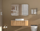 Navona Carysil Grand Rounded Rectangle Shaving Cabinet 1200 x 800mm Walnut