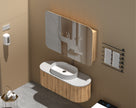 Navona Carysil Grand Rounded Rectangle Shaving Cabinet 1200 x 800mm Walnut