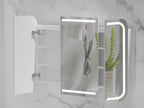 Navona Carysil Grand Rounded Rectangle LED Shaving Cabinet 1200 x 800mm Matte White