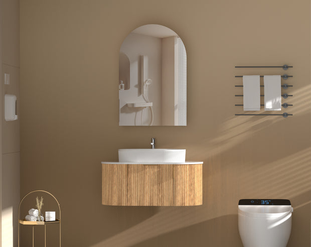 Navona Carysil Imperial Arch Shaving Cabinet 600 x 900mm Walnut