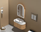 Navona Carysil Imperial Arch LED Shaving Cabinet 600 x 900mm Walnut