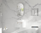 Navona Carysil Noble Oval Shaving Cabinet 450 x 900mm Matte White