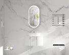 Navona Carysil Noble Oval LED Shaving Cabinet 450 x 900mm Matte White