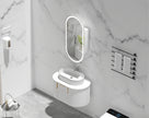 Navona Carysil Noble Oval LED Shaving Cabinet 450 x 900mm Matte White
