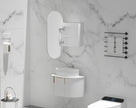 Navona Carysil Noble Oval LED Shaving Cabinet 450 x 900mm Matte White