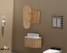 Navona Carysil Noble Oval Shaving Cabinet 450 x 900mm Walnut